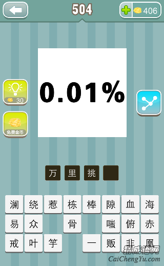 疯狂猜成语0.01%百分之零点零一答案是什么？