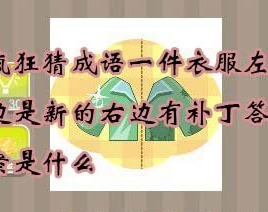 看图猜成语一件衣服左边是新的右边有补丁答案是什么